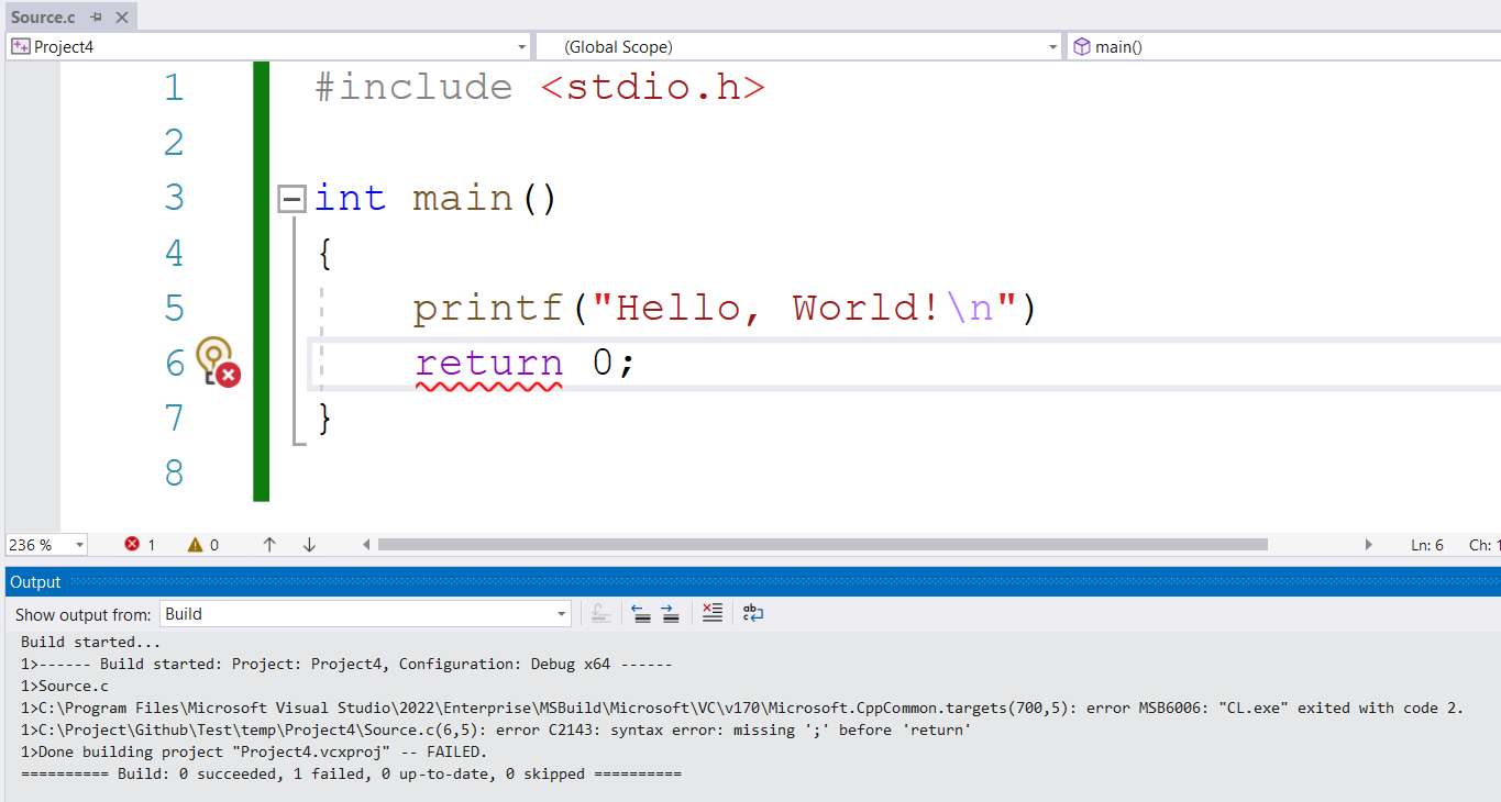 Visual Studio Error in Log